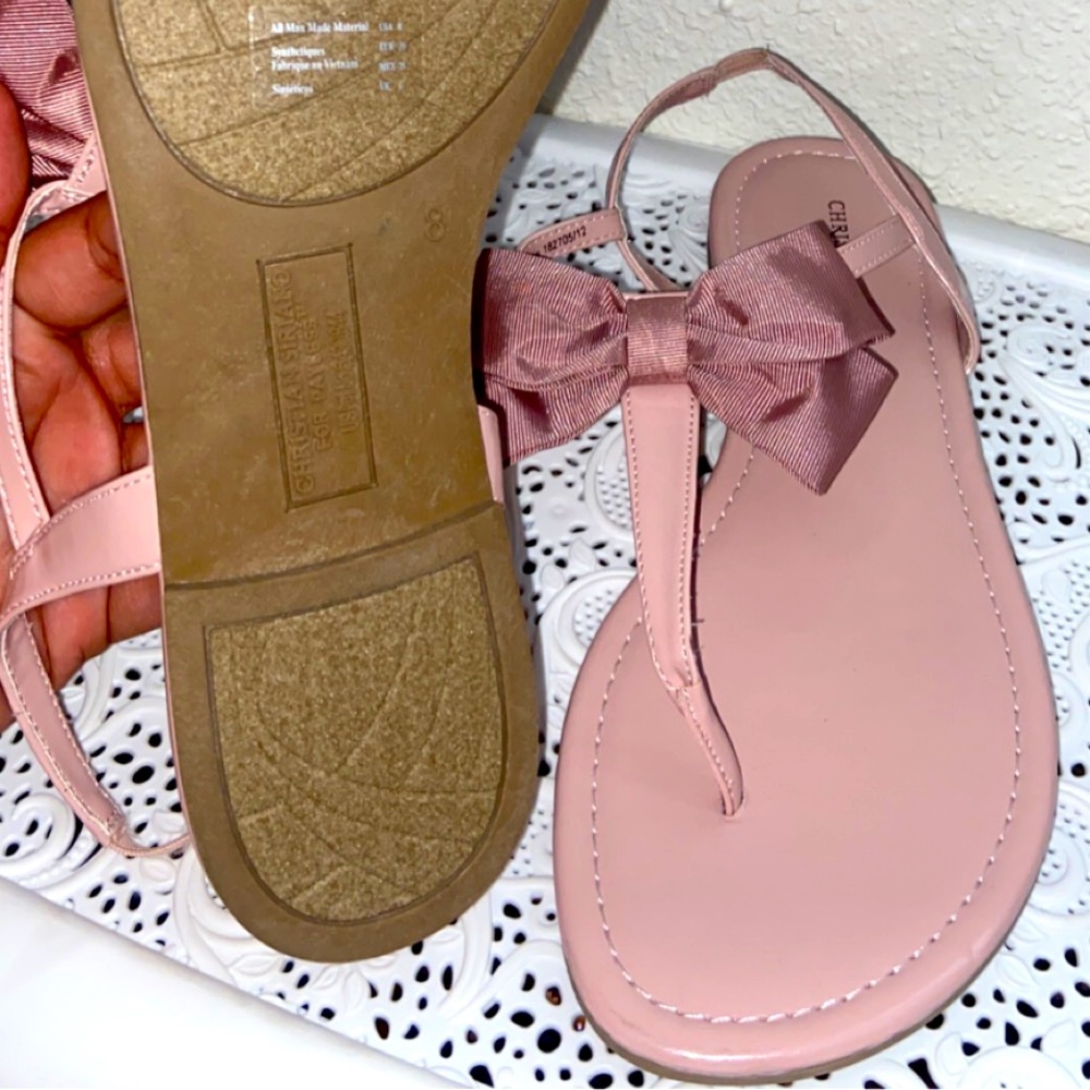 Rose Gold bow sandals